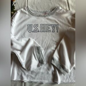 U.S. Hey! White and Gray sweatshirt XL